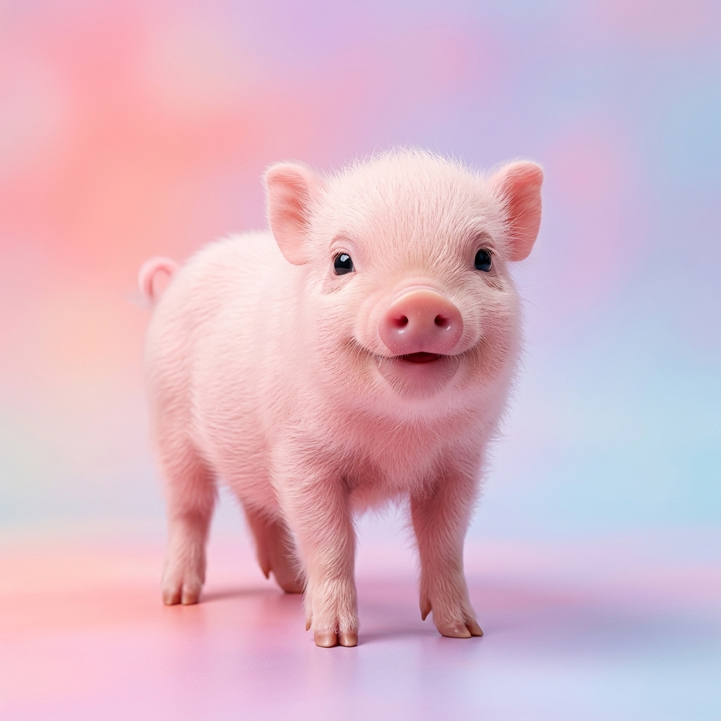 Cute smiling piglet